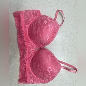 Thalia Sodi Vibrant Pink Lace Bra